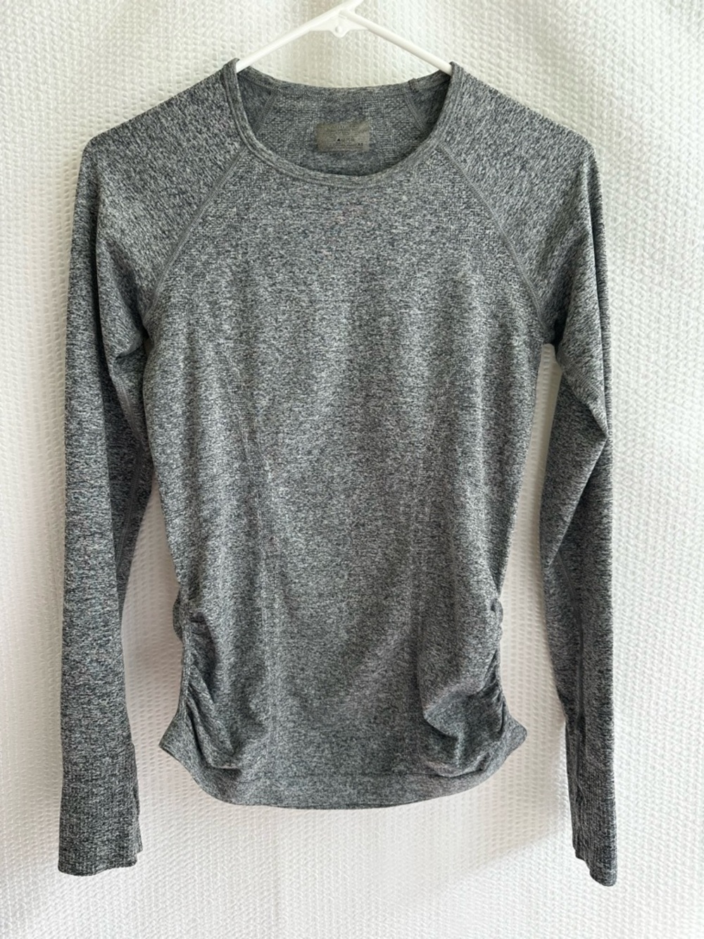 Athleta Fastest Track Long Sleeve Tee XS Heather Gray Running Workout Active Top